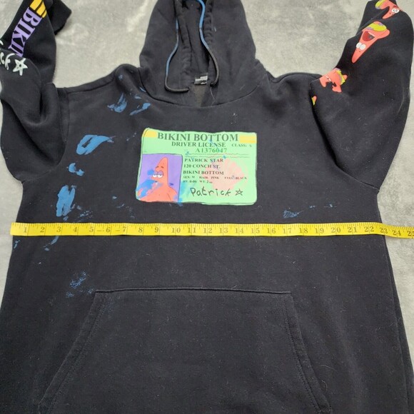 Spongebob Patrick Star Hoodie Black Bikini Bottom Drivers License - Size L - Picture 14 of 16